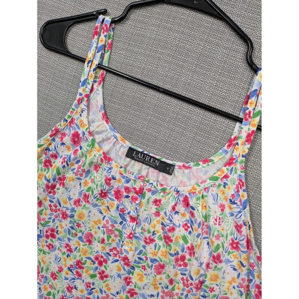 Lauren Ralph Lauren Chemise Gown Womens Small Multicolor Floral Sleeveless Rayon